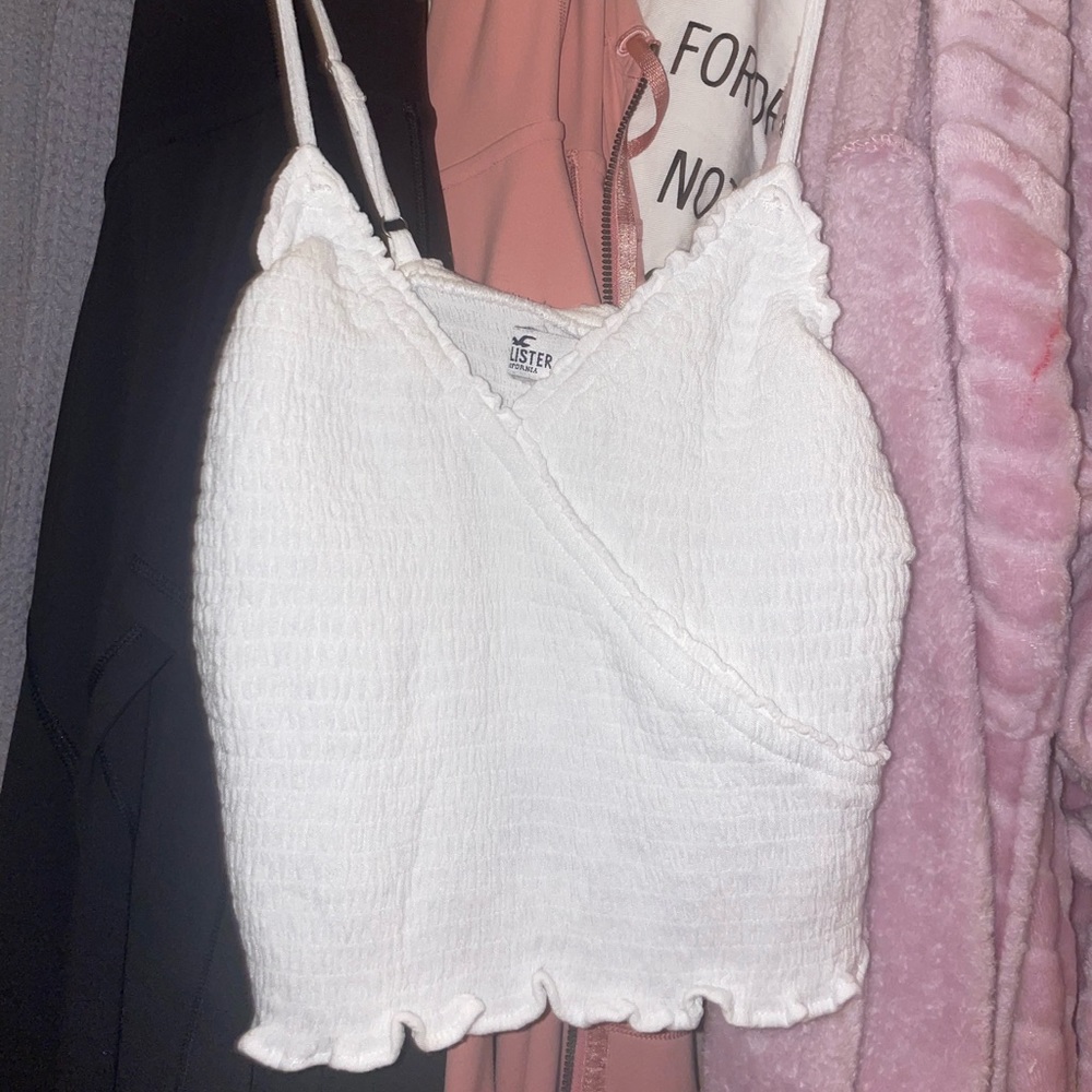 Hollister White Crop Tank Top
